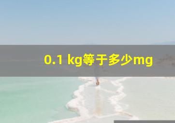 0.1 kg等于多少mg